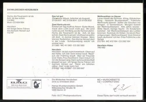 AK Musiker Die Wildecker Herzbuben, Musikerduo in Tracht mit Autographen