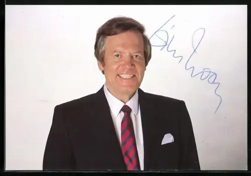 AK Musiker Wim Thoelke im Anzug, Autograph