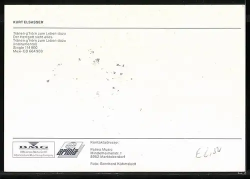 AK Musiker Kurt Elsasser im Porträt, Autograph