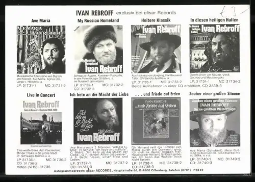 AK Musiker Ivan Rebroff mit Pelzmütze, Autograph