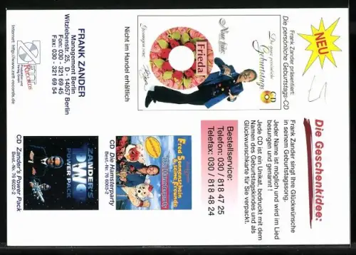 AK Musiker Frank Zander mit Autograph