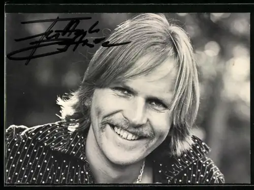 AK Musiker Frank Zander mit warmem Lächeln, Autograph