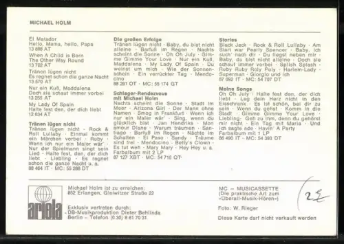 AK Musiker Michael Holm sitzt nachdenklich in einem Sessel, Autograph