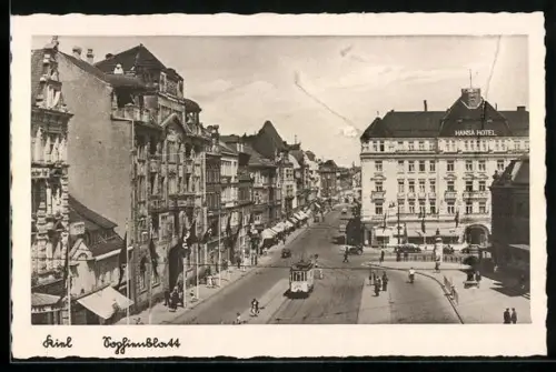 AK Kiel, Strassenbahn am Hansa Hotel