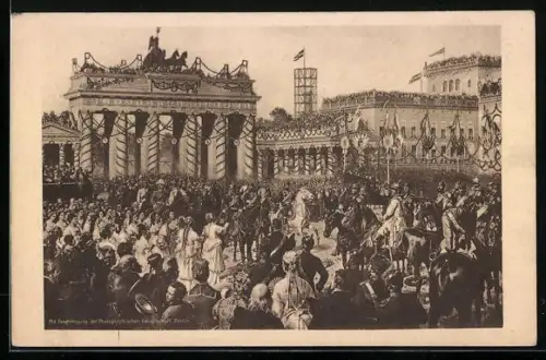 AK Berlin, Einzug der Truppen druchs Brandenburger Tor