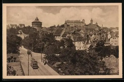 AK Nürnberg, Strassenbahn in der Hallertorpartie