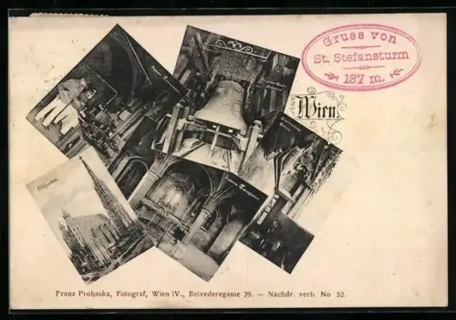 AK Wien, Stefansdom, grosse Glocke, Äusseres und Inneres Turmzimmer