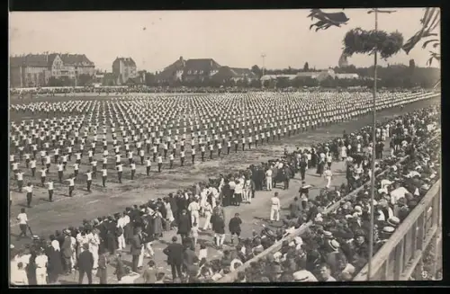 AK Leipzig, 1. Deutsches Arbeiter Turn- und Sportfest 1922, Darbietung auf dem Festgelände