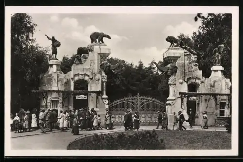 AK Altona-Stellingen, Carl Hagenbeck`s Tierpark, Haupteingang