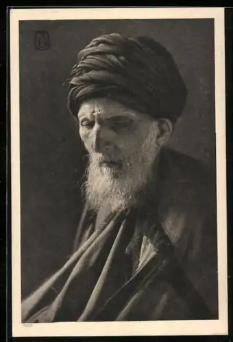 AK Vieux Rabbin, Alter Rabbiner mit Turban u. Bart