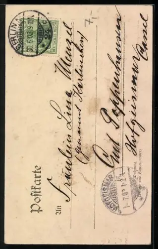 AK Berlin, Strassenbahn auf der Leipzigerstrasse mit Geschäften