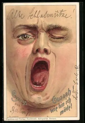 AK Gähnendes Gesicht