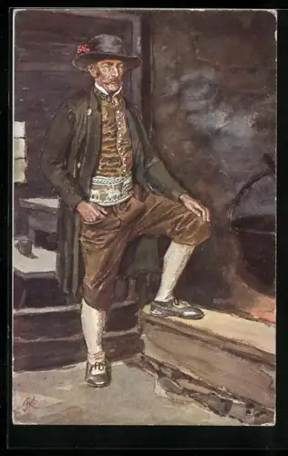 AK Mann in salzburger Tracht