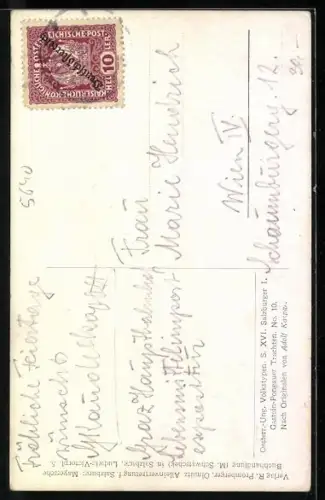 Künstler-AK Adolf Kaspar: Osterr.-ungar. Volsktypen, Gastein-Pongauer Trachten, Salzburgerin mit Hut