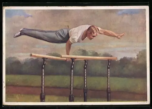 AK Turner Rudolf Kobs turnt am Barren