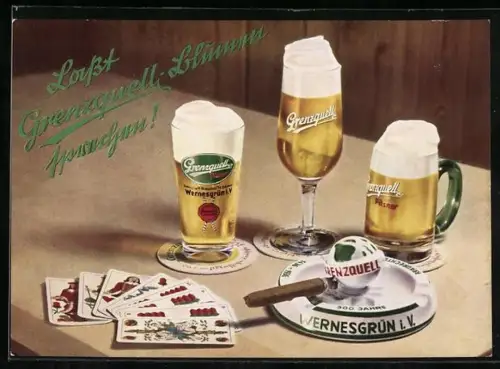 AK Wernesgrün, Lasst Grenzquell-Blumen sprechen!, Brauerei-Werbung