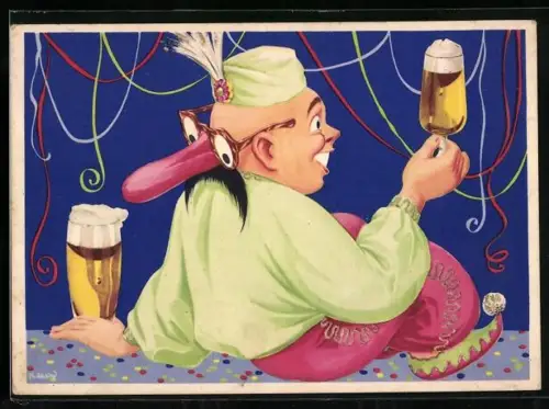 AK Berlin-Neukölln, Berliner Kindl Brauerei, Karneval