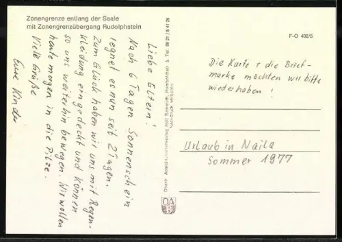 AK Rudolphstein, Zonengrenze entlang der Saale, Grenzanlagen