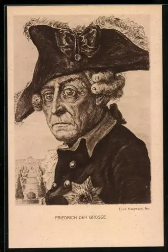 Künstler-AK Friedrich der Grosse im Portrait