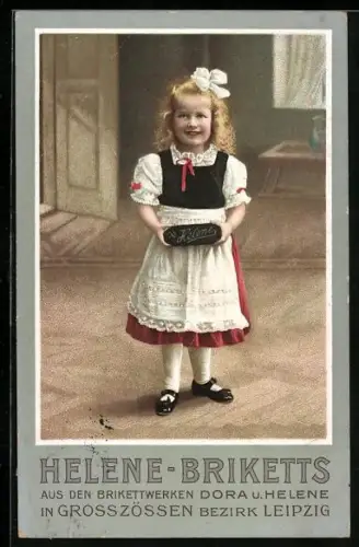 AK Grosszössen, Werbung Helene-Briketts der Dora- und Helene Brikettwerke