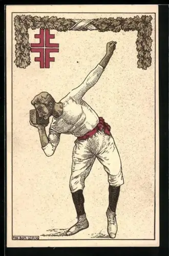 Künstler-AK sign. Max Both: Mann wirft mit einem Stein