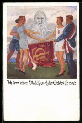 Künstler-AK Otto Amtsberg: Deutsche Turnerschaft, Ich kenn` einen Wahlspruch der Goldes ist wert