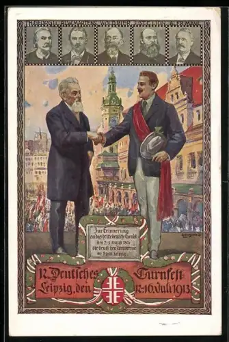 AK Leipzig, 12. Deutsches Turnfest 1913, Bürgermeister dankt einem Turner