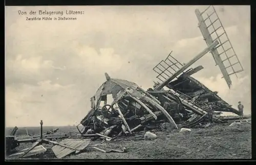 AK Stasswinnen, Zerstörte Mühle zur Zeit der Belagerung
