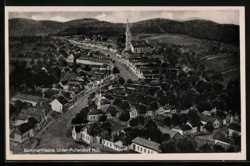 AK Unterpullendorf, Ortsansicht aus der Vogelperspektive