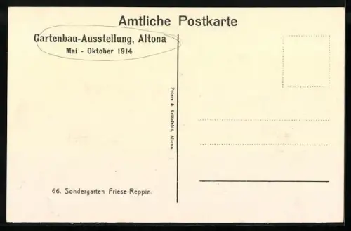AK Hamburg-Altona, Gartenbau-Ausstellung 1914, Sondergarten Friese-Reppin