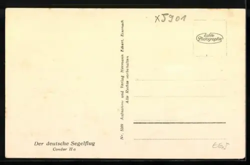AK Segelflugzeug Condor II a über der Rhön