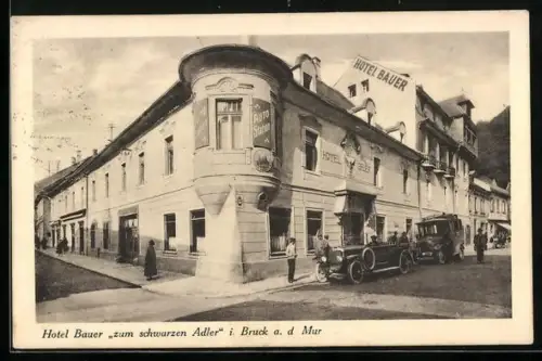 AK Bruck a. d. Mur, Blick auf das Hotel Zum schwarzen Adler