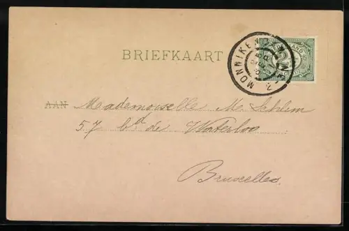 Lithographie Amsterdam, Beurs en Dam, Nieuwmarkt, Het Paleis op den Dam