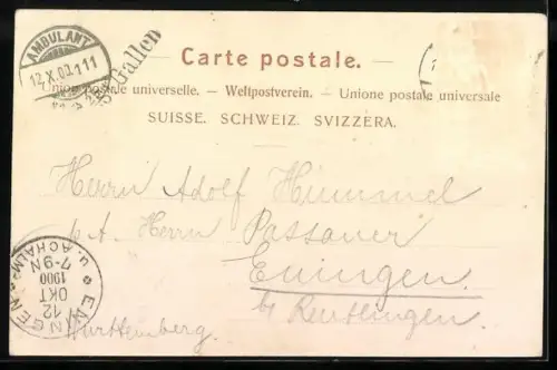 AK St. Gallen, Stadtvillen in der Rosenbergstrasse