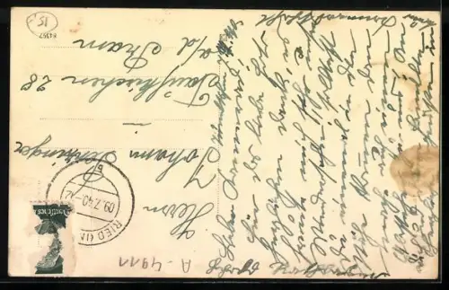 AK Tumeltsham, Rathhauer's Warenhandlung, Pfarrhof und Schule