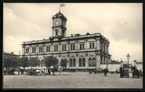AK Moskau, Kutschen vor dem Nikolaev - Bahnhof (Nikolaevskij)