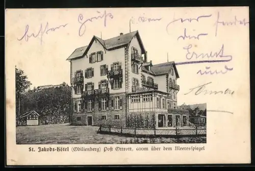 AK Odilienberg, St. Jakobs-Hotel mit Garten