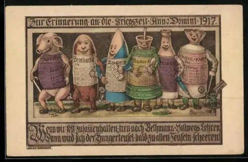 AK Metamorphose der Essensmarken zur Kriegsnotzeit