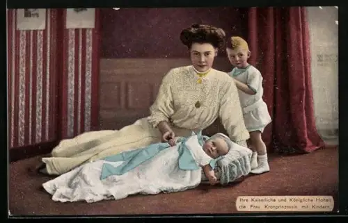 AK Kronprinzessin Cecilie mit Kindern