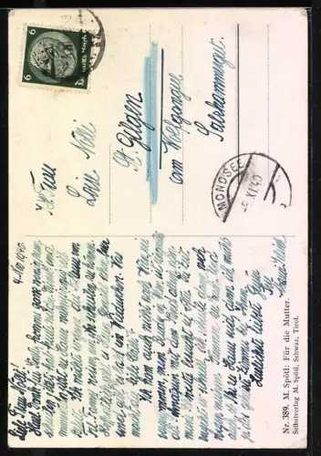 Künstler-AK Maria Spötl: Für die Mutter, Mädchen stellt Kerze am Heiligenbild ab