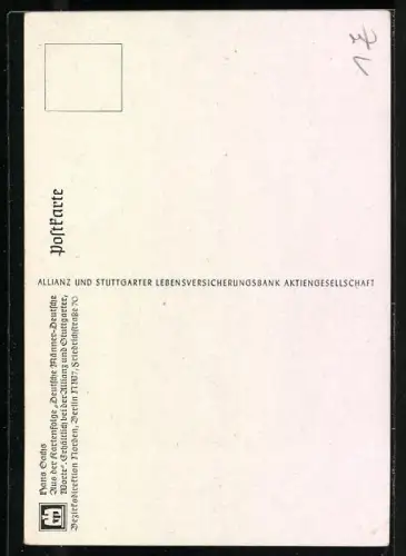 AK Portrait Hans Sachs, Reklame der Allianz