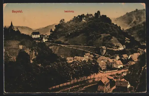 AK Isenburg /Sayntal, Ortsansicht, Burgruine, Kirche