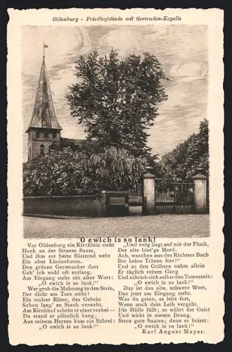 AK Oldenburg / Gr., Friedhofshlinde mit Gertruden-Kapelle