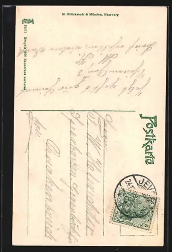 AK Oldenburg / Gr., Strassenblick zum Rathaus