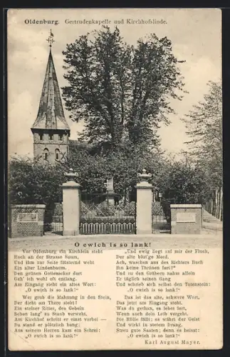 AK Oldenburg / Gr., Gertrudenkapelle, Kirchhofslinde