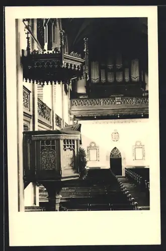 Foto-AK Münchberg, Kirche, Innenansicht