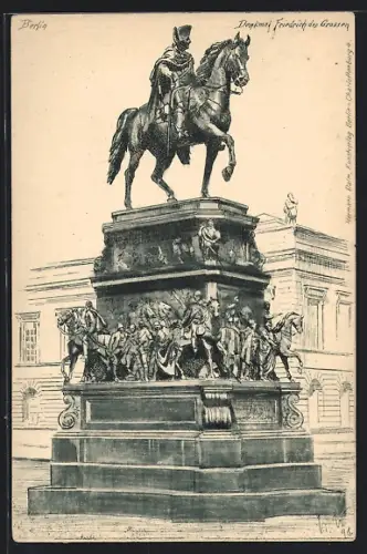 AK Berlin, Denkmal von Friedrich des Grossen unter den Linden