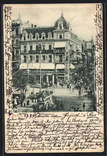 AK Berlin, Hotel im Cafe Bauer