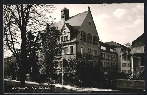 AK Münchberg /Ofr., Blick auf die Oberrealschule