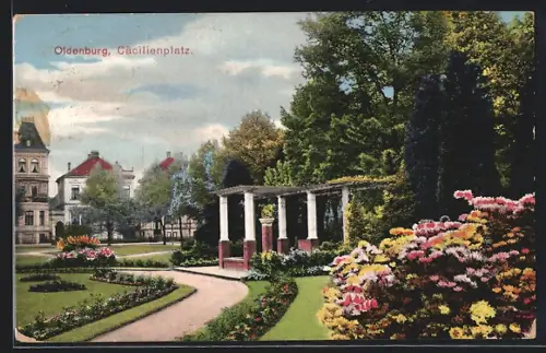 AK Oldenburg / Gr., Partie am Cäcilienplatz